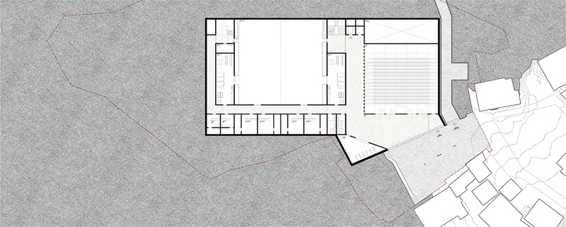 Nimbus Architekten Michael Bühler Lukas Schaffhuser Schulanlage Walka mit Auditorium Zermatt Untergeschoss 2