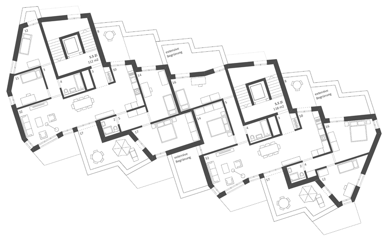 Nimbus Architekten Michael Bühler Lukas Schaffhuser Ersatzneubau Rotbuchstrasse Zuerich Dachgeschoss