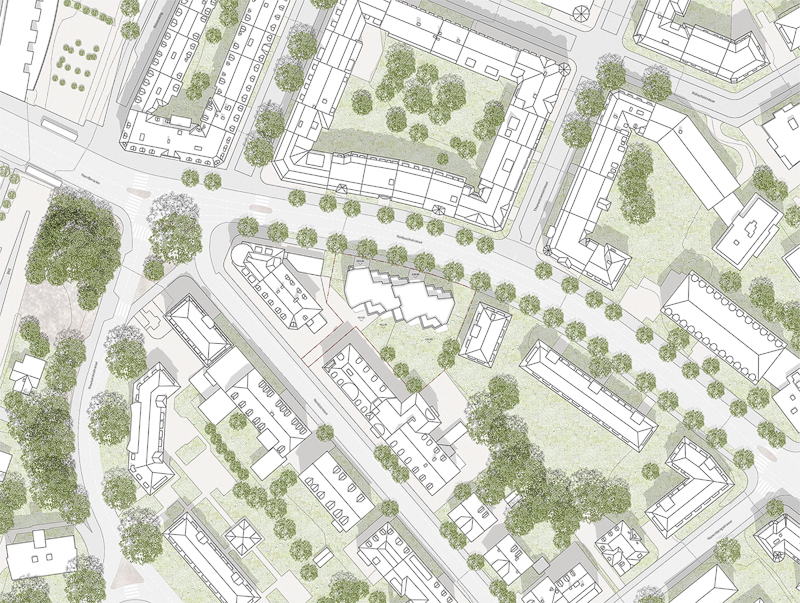 Nimbus Architekten Michael Bühler Lukas Schaffhuser Ersatzneubau Rotbuchstrasse Zuerich Situationsplan